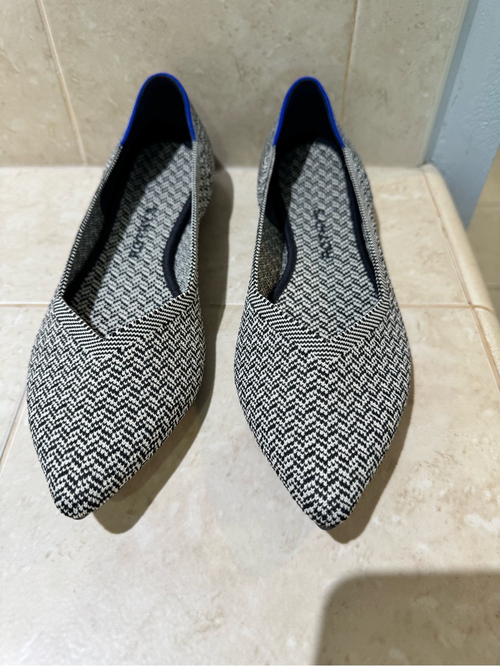 Rothy’s Pointed Toe Women's Flats in Black and White
